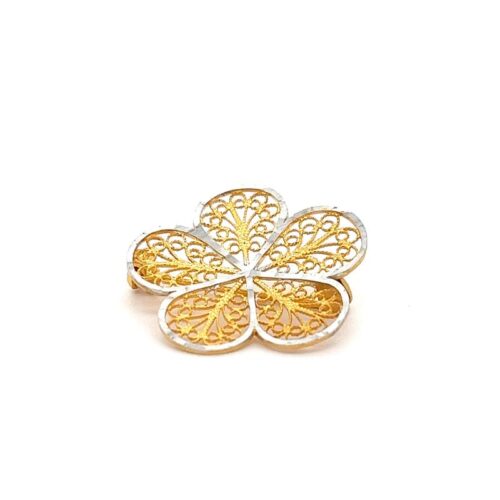 Opulent Petal Gold Brooch | Mustafa Jewellery