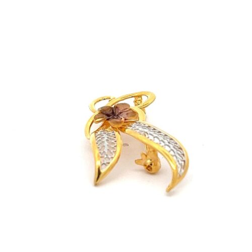 Gold Brooch - Glamorous Blossom | Mustafa Jewellery