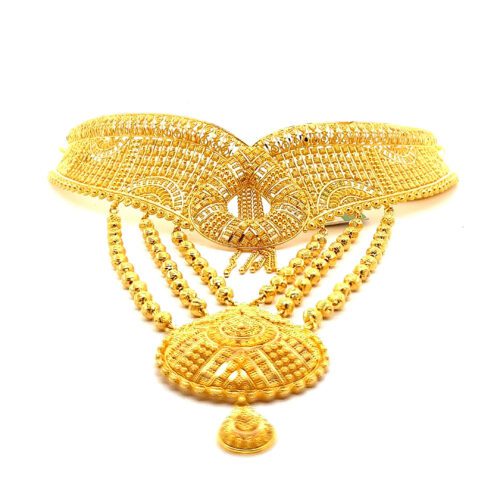 Calcutta Splendour Gold Choker | Mustafa Jewellery