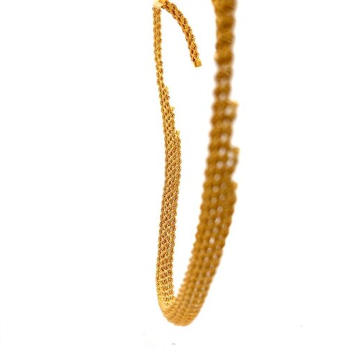 Golden Weave Drop Earrings - Side View | Mustafa Jewellery