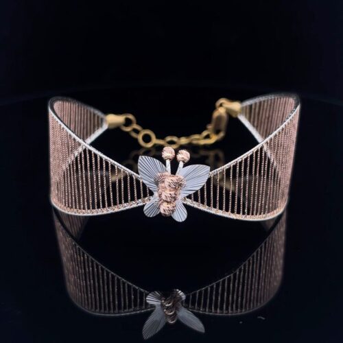 Gold Hollow Bangle - Butterfly Princess | Mustafa Jewellery