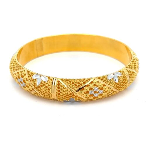 Blossoming Elegance Gold Kangan | Mustafa Jewellery