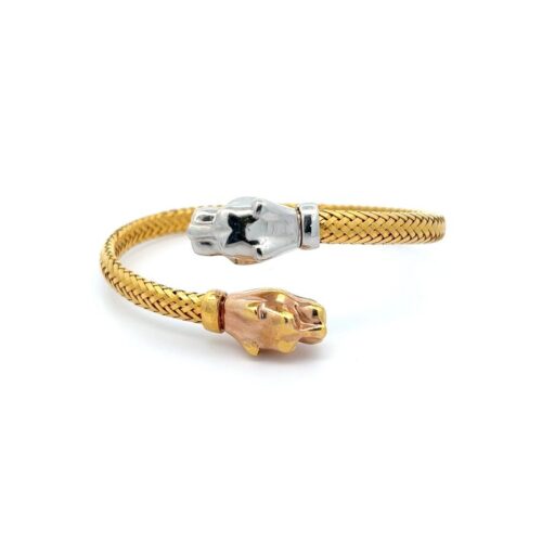 Leopard's Prowl Gold Kada | Mustafa Jewellery