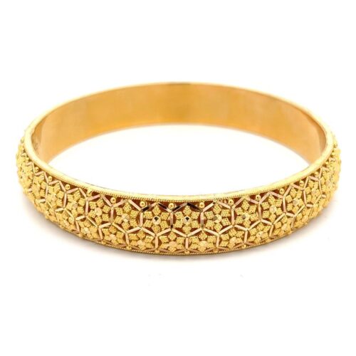 Blooming Filigree Gold Kangan | Mustafa Jewellery