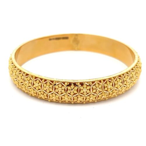 Gold Kangan for Women - Blooming Filigree | Mustafa Jewellery