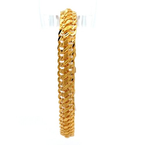 Florentine Finesse Gold Chain Bracelet - Side View | Mustafa Jewellery