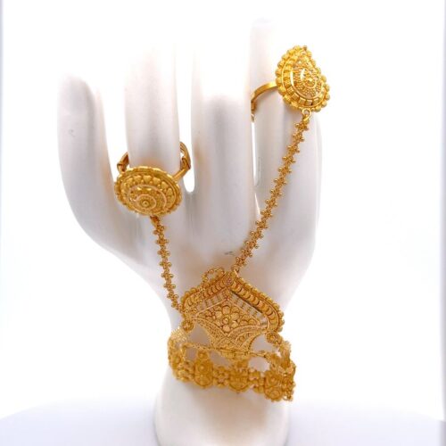 Sun's Delight Gold Haath Phool | Mustafa Jewellery