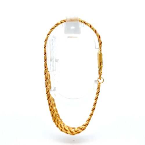 Valiant Textured Gold Chain Bracelet - Side View | Mustafa Jewellery
