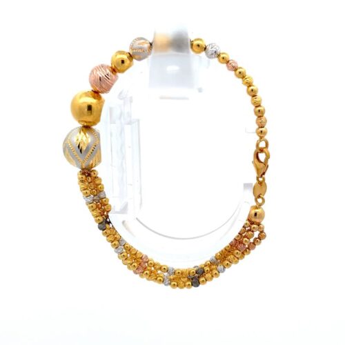 Venetian Rhapsody Gold Link Bracelet - Left Side View | Mustafa Jewellery