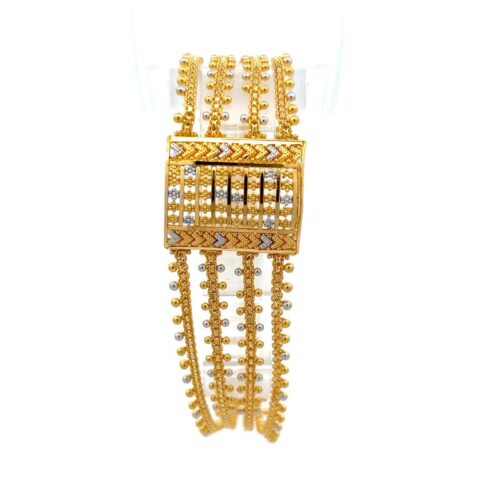 Delicate Lattice Gold Link Bracelet | Mustafa Jewellery
