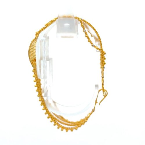 Delicate Lattice Gold Link Bracelet - Side View | Mustafa Jewellery