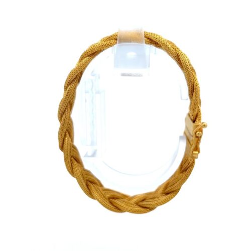 Sultan's Twist Gold Link Bracelet - Left Side View | Mustafa Jewellery