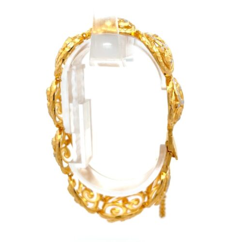 Spiralling Elegance Gold Link Bracelet - Side View | Mustafa Jewellery