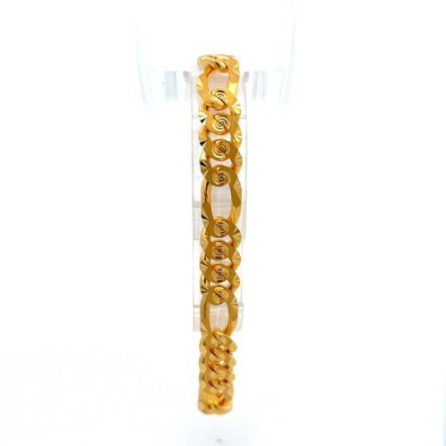 Spiralling Elegance Gold Chain Bracelet | Mustafa Jewellery