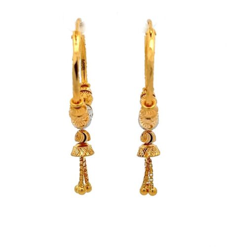 Golden Song Hoop Earrings | Mustafa Jewellery