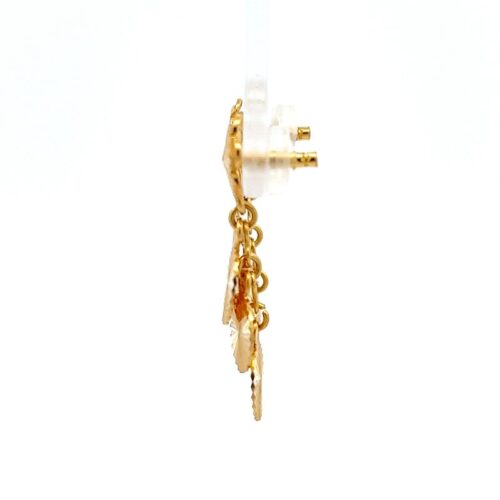 Circle of Elegance Dangle Earrings - Left Side View | Mustafa Jewellery