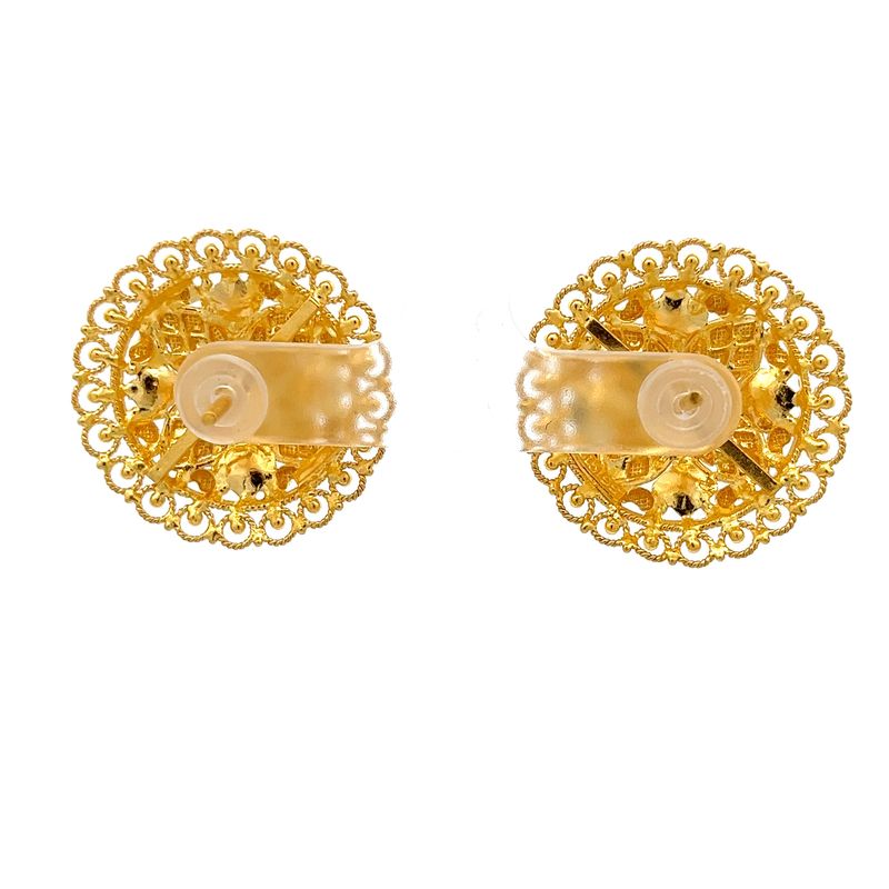 Gold earring round shape on sale design