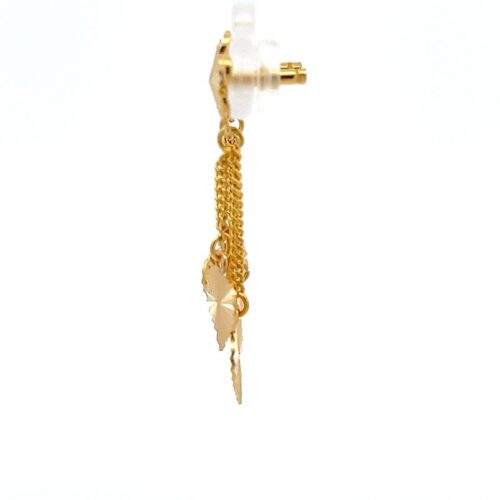 Floral Fantasia Heart Dangle Earrings - Left Side View | Mustafa Jewellery
