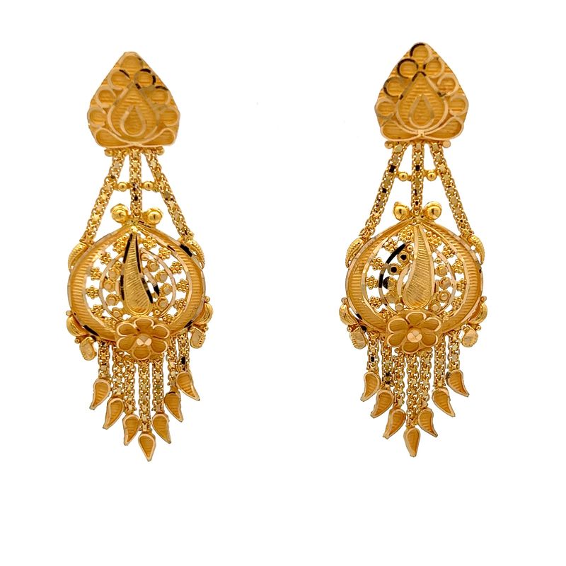 Illuminating Diya Chandelier Earrings - Mustafa Jewellery