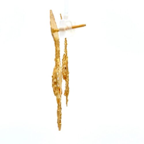 Illuminating Diya Chandelier Earrings - Left Side View | Mustafa Jewellery