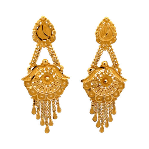 Golden Round Sunflower Design Gold Plated Stud Earring For Women or Girls,  Size: 20 mm at Rs 150/pair in Jaipur