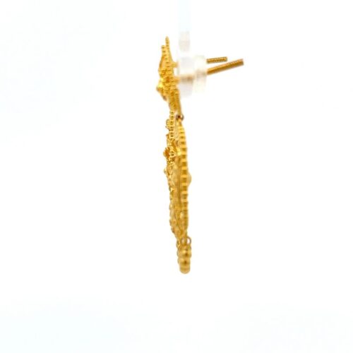 Blooming Serenity Chandbali Earrings - Left Side View | Mustafa Jewellery