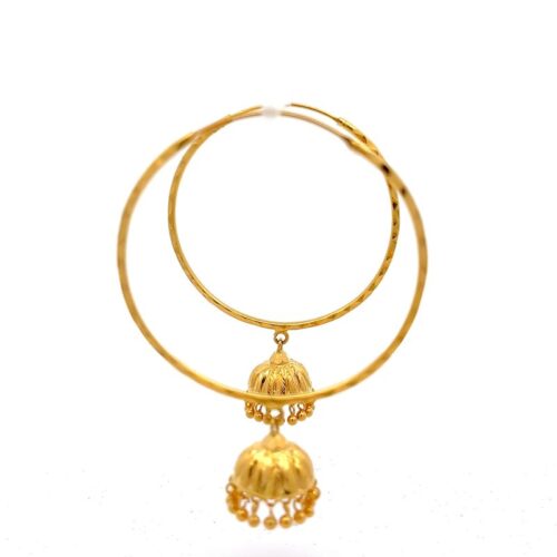 Gold Jhumka Earrings - Serene Soul | Mustafa Jewellery