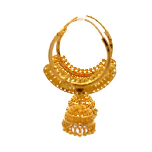 Gold Jhumka Earrings - Whispers of Eternity | Mustafa Jewellery