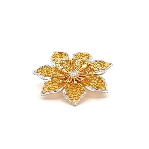 Blooming Blossom Gold Brooch | Mustafa Jewellery Singapore