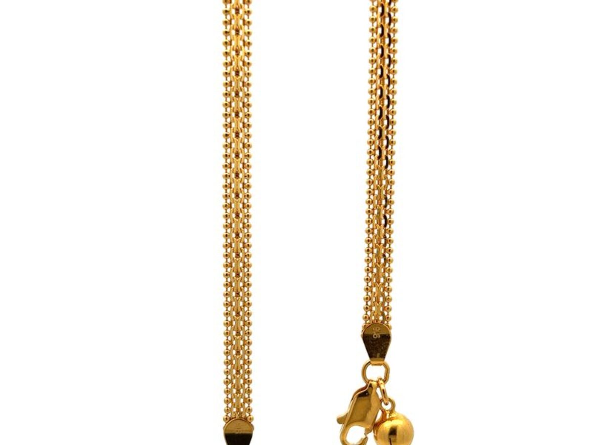 Milan Charm Delight Gold Anklet Mustafa Jewellery