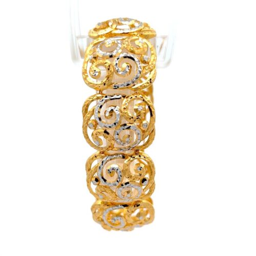 Spiralling Elegance Gold Link Bracelet | Mustafa Jewellery Singapore