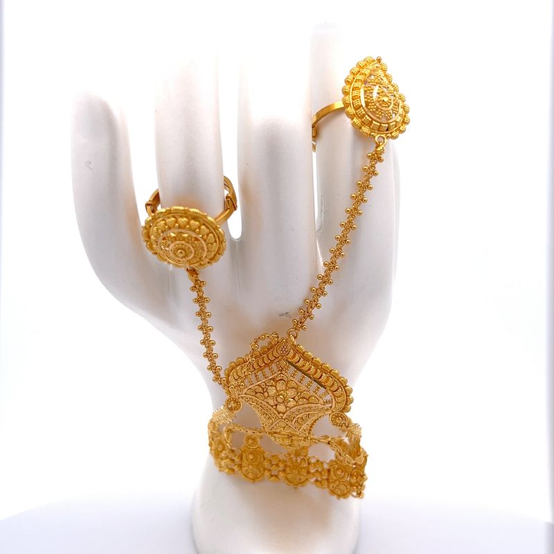 Sun’s Delight Gold Haath Phool | Mustafa Jewellery Singapore