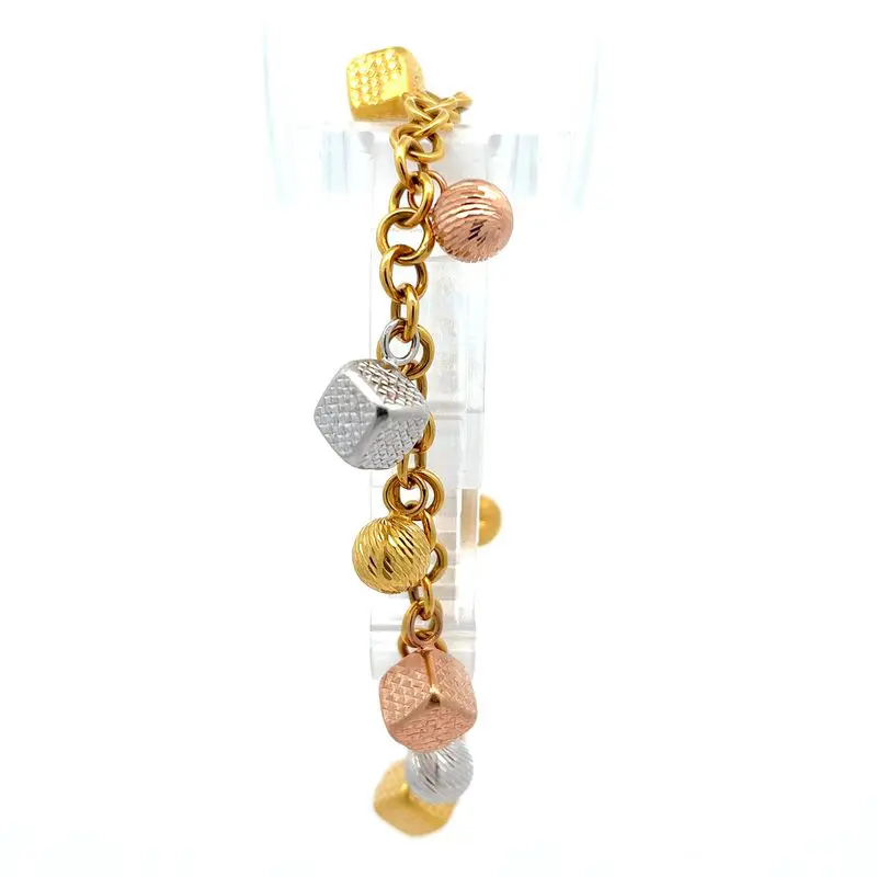 Turkish Delight Gold Charm Bracelet | Mustafa Jewellery Singapore