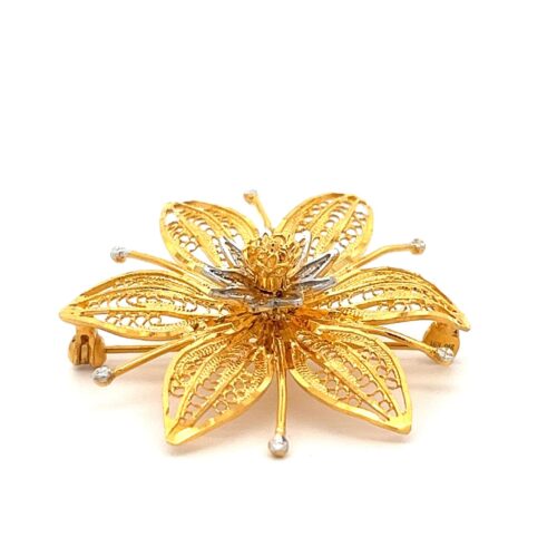 Blooming Bouquet Gold Turkish Brooch | Mustafa Jewellery Singapore
