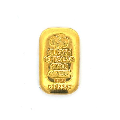 24k Suisse Tola Gold Bar - Front