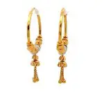 Golden Song Gold Hoop Earrings - Left