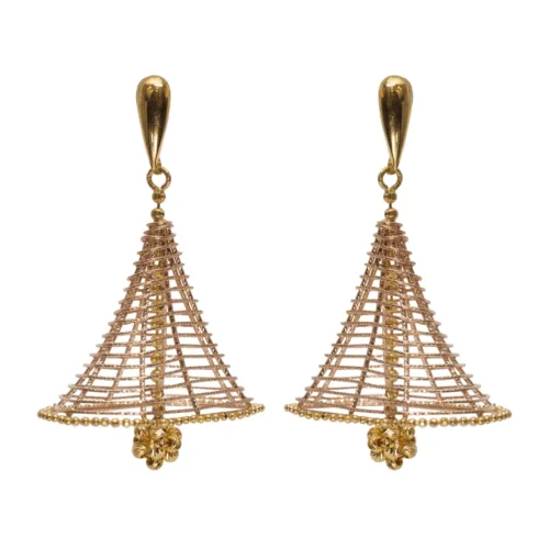 Majestic Treasures Gold Jhumka Earrings | Mustafa Jewellery Malaysia