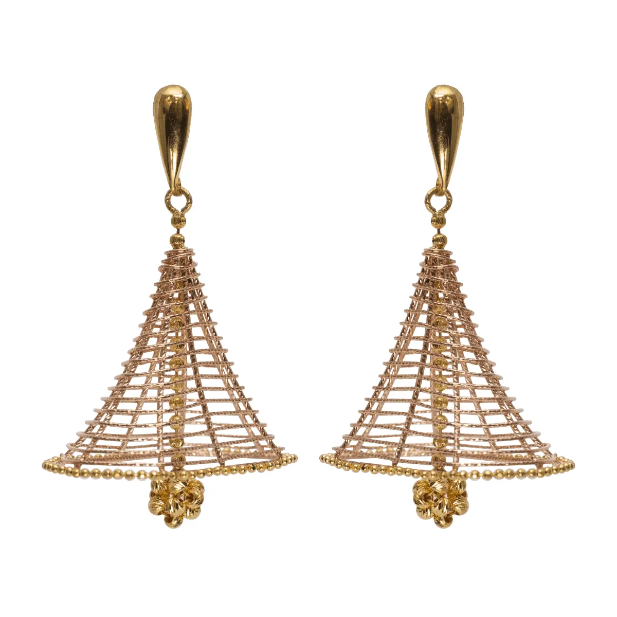 Majestic Treasures Gold Jhumka Earrings | Mustafa Jewellery Malaysia