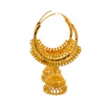 Whispers of Eternity Gold Jhumka Earrings - Leftview