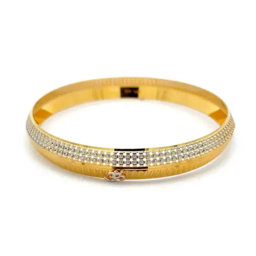 Divine Harmony Two-Tone Gold Kada - Left