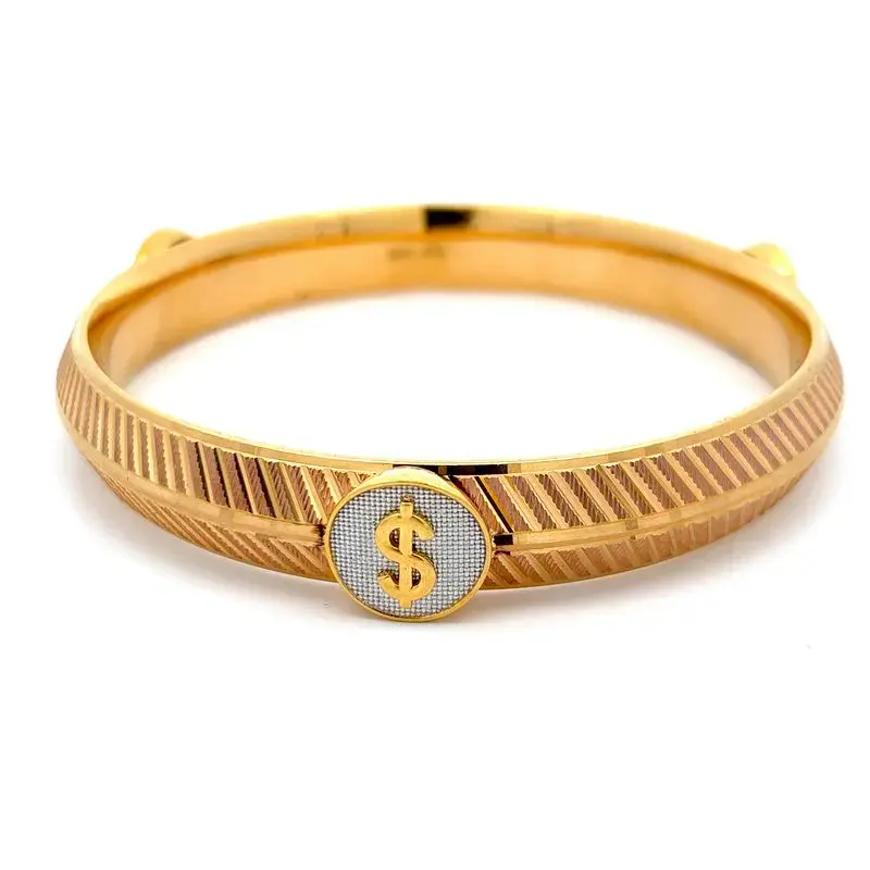 Fortune’s Favour Dollar Gold Kada For Men | Mustafa Jewellery Singapore