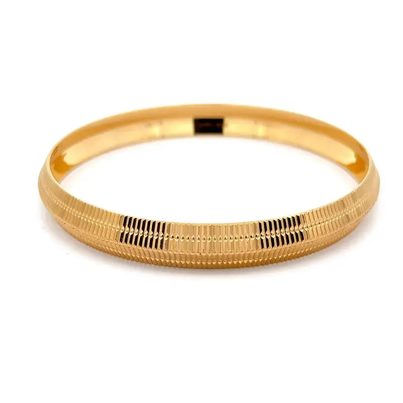 Khalsa Courage Gold Kada For Men | Mustafa Jewellery Singapore