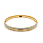 Om Resonance Two-Tone Gold Kada For Men - Left