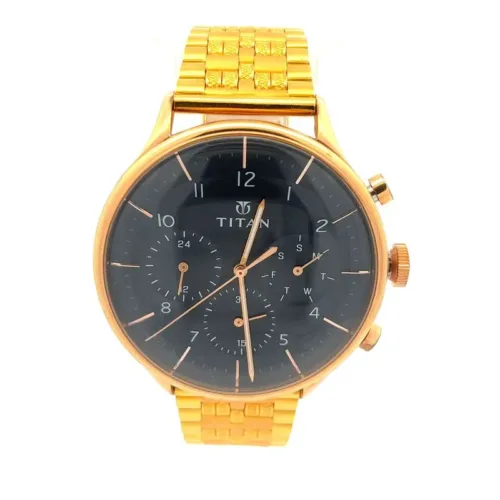 Titan’s Majesty Men’s Gold Watch | Mustafa Jewellery Singapore