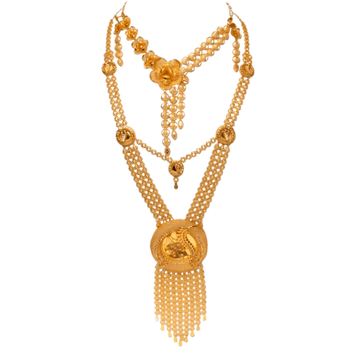 Floral Whispers Gold Necklace | Mustafa Jewellery