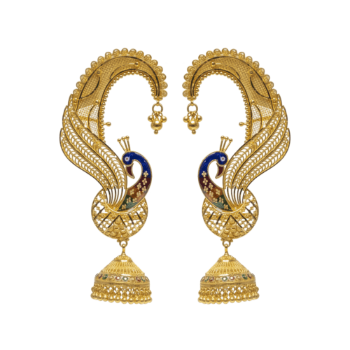 Peacock Delight Clip-On Earrings | Mustafa Jewellery