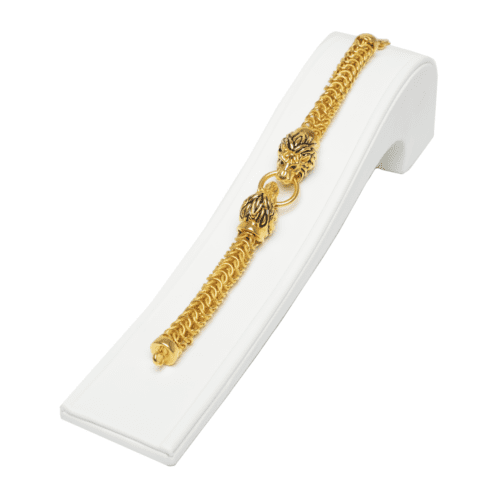 Lionheart Majesty Gold Link Bracelet | Mustafa Jewellery