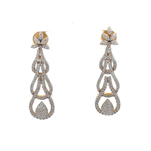 Contemporary Diamond Earrings - Front
