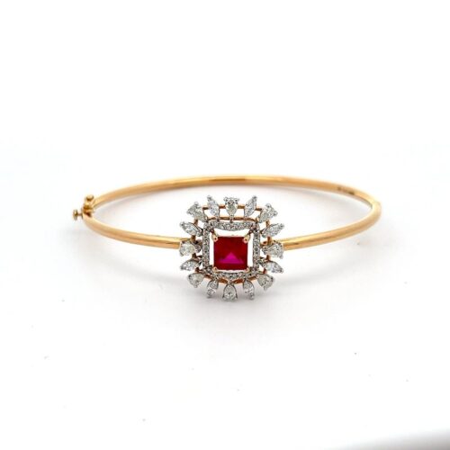 Luxe Ruby Diamond Bangle | Mustafa Jewellery Singapore