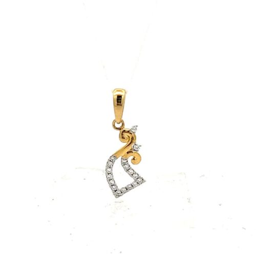 Graceful Gold Diamond Pendant | Mustafa Jewellery Singapore